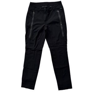 MARC CAIN SPORTS Black Zip Pocket Stretch Pants, Slim Fit, Women's Size 30 Wist